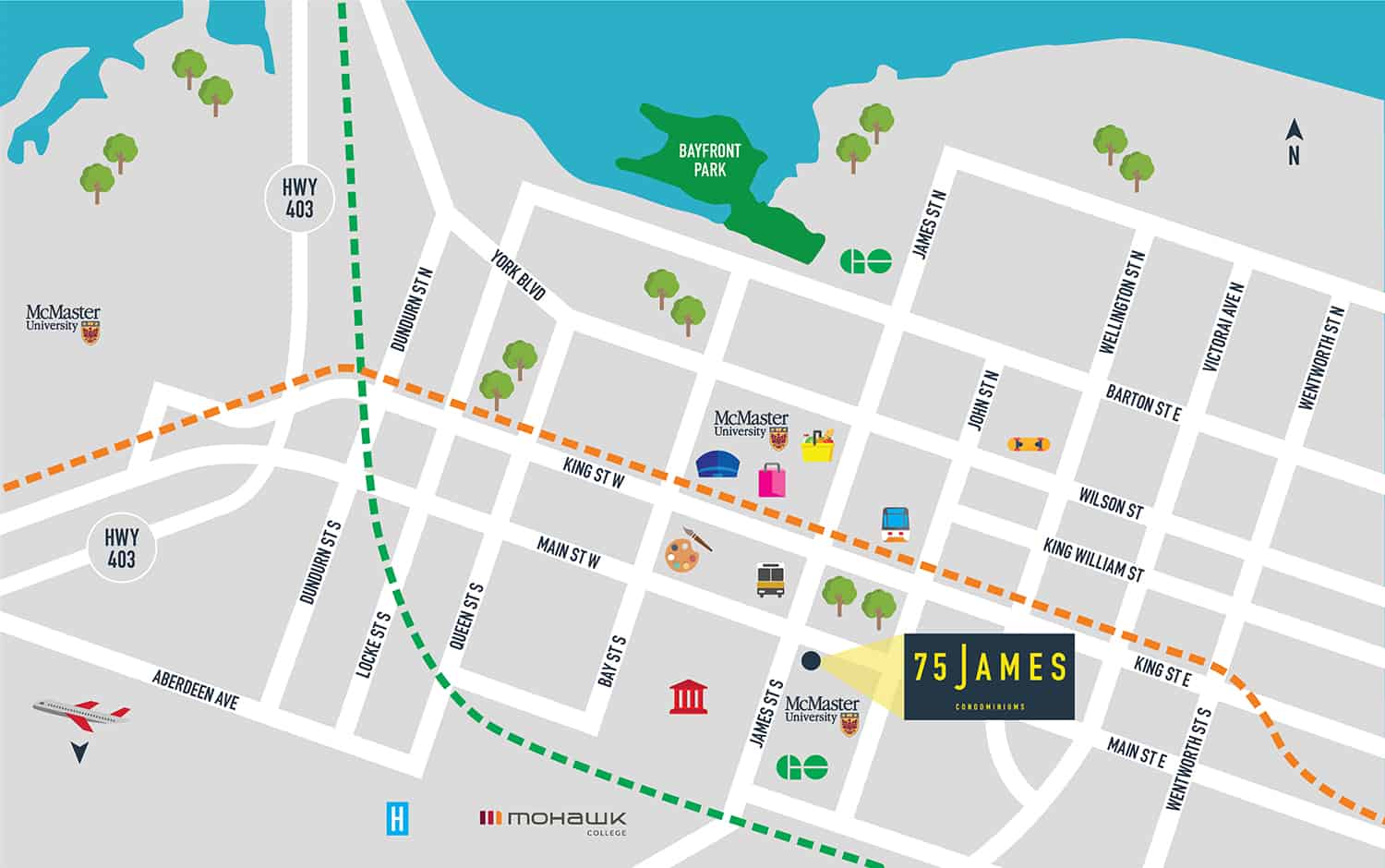 75 james area map