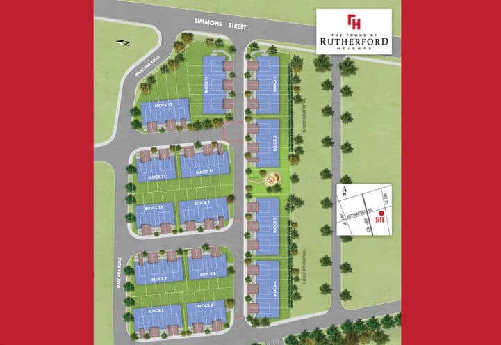Towns Of Rutherford Heights Site Plan View