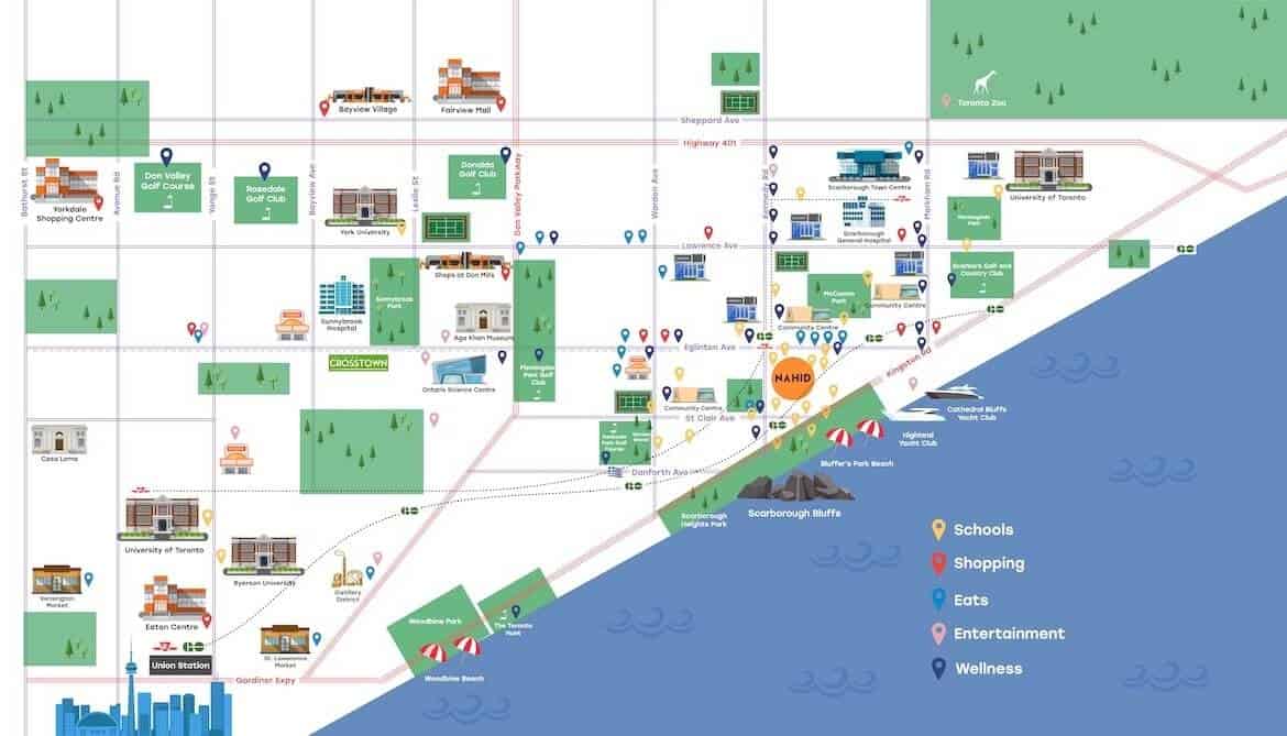 Nahid Kennedy Condos Location Map