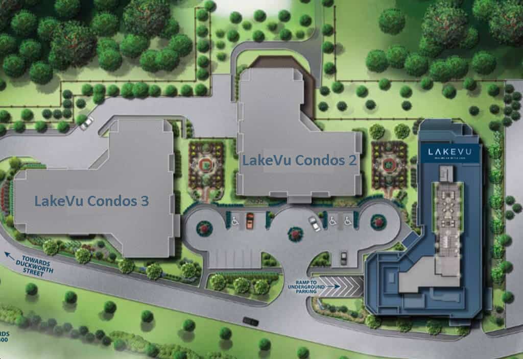 lakevu condos 3 aerial view of site plan 2 v3 full