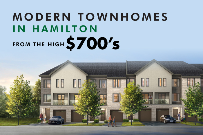 New luxury townhomes for sale in Hamilton starting $700s.